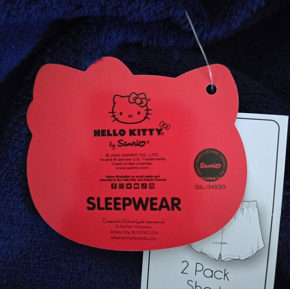 Hello👋 Kitty🐈 By Sanrio Sleep😴 Shorts Set - NWT - Picture 8 of 14